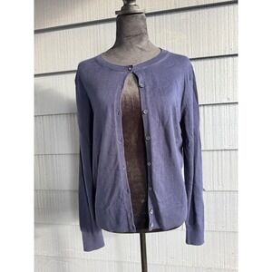 GAP Women's‎ Navy Blue Thin Button Up Cardigan Size Medium Long Sleeve!
